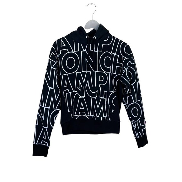 Champion Reverse Weave Iconic Hoodie Size XS Black and White - Picture 1 of 11